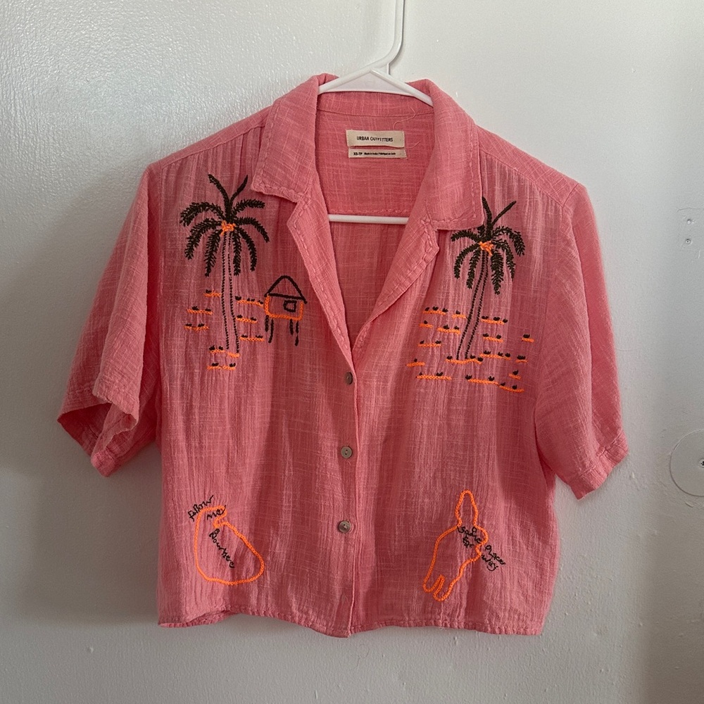 Urban Outfitters Pink Tropical Top